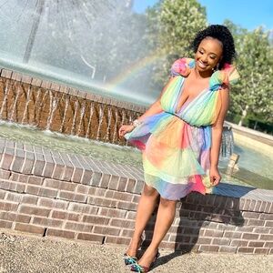 Rainbow Mesh Moment Dress